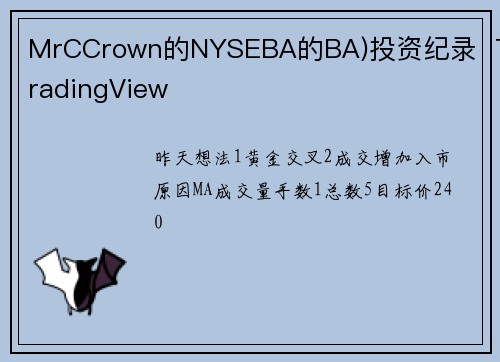 MrCCrown的NYSEBA的BA)投资纪录  TradingView